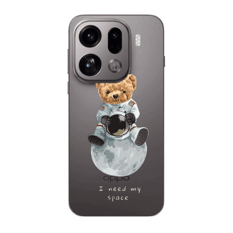 Oppo Find X9 Pro Bear in space Transparent Silicone TPU Θήκη